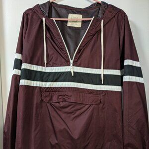 Burgundy pullover windbreaker